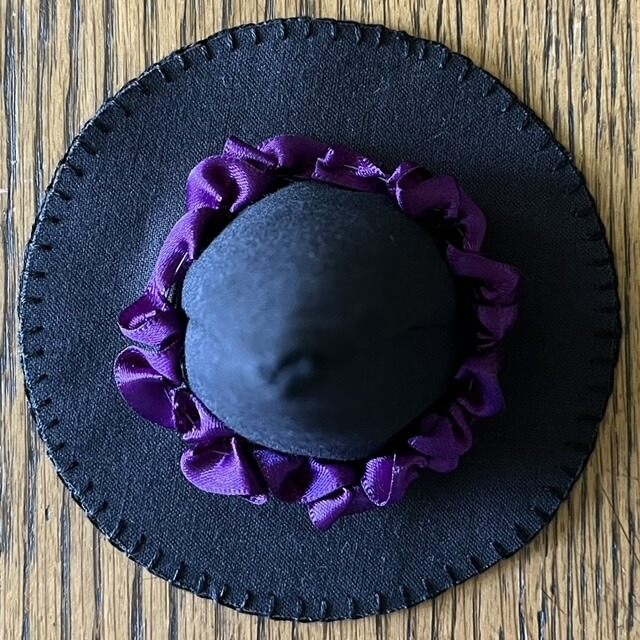 Top view of completed hat